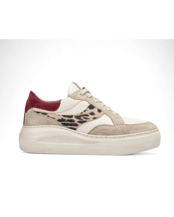 Unisa Five Cream & Ivory Leather Trainers