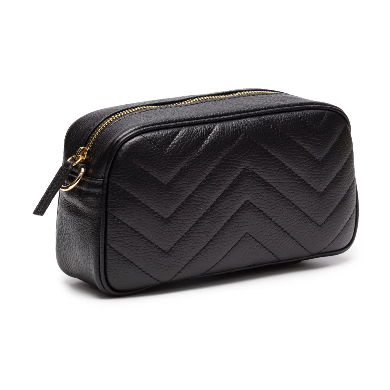 Black Quilted Leather Crossbody Handbag