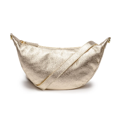 Gold Leather Hobo Sling Bag