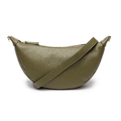 Olive Green Leather Hobo Sling Bag