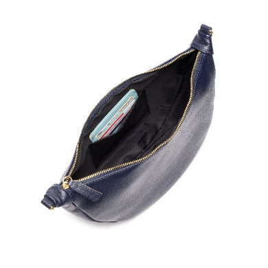 Navy Leather Hobo Sling Bag