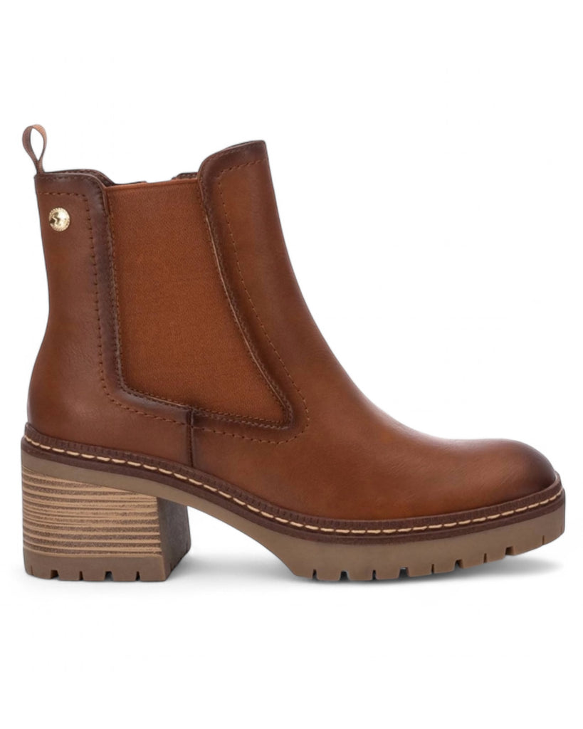 XTI Chunky Camel Boots with Block Heel