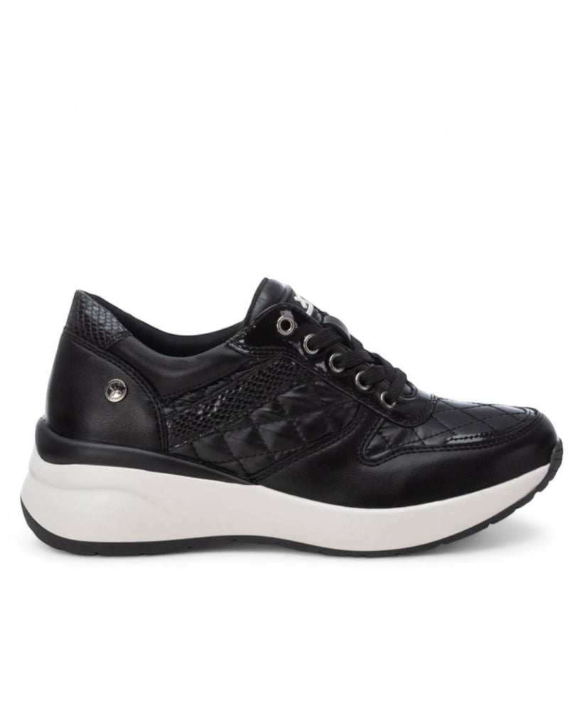 XTI Black Quilted Trainers