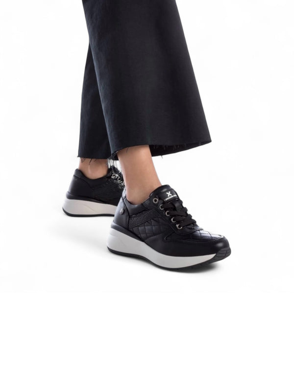 XTI Black Quilted Trainers