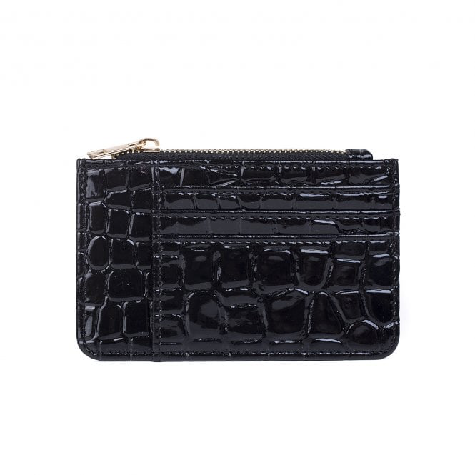 Black Patent Croc Card & Coin Purse