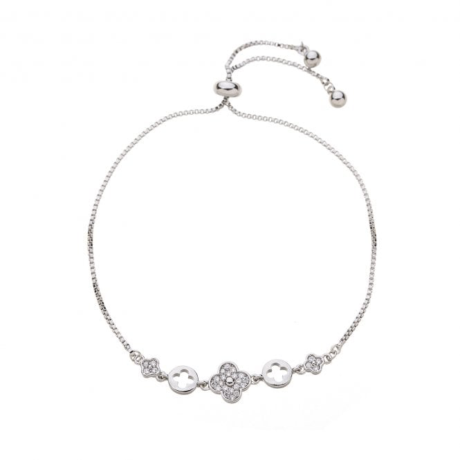 Silver Crystal Clue Adjustable Bracelet