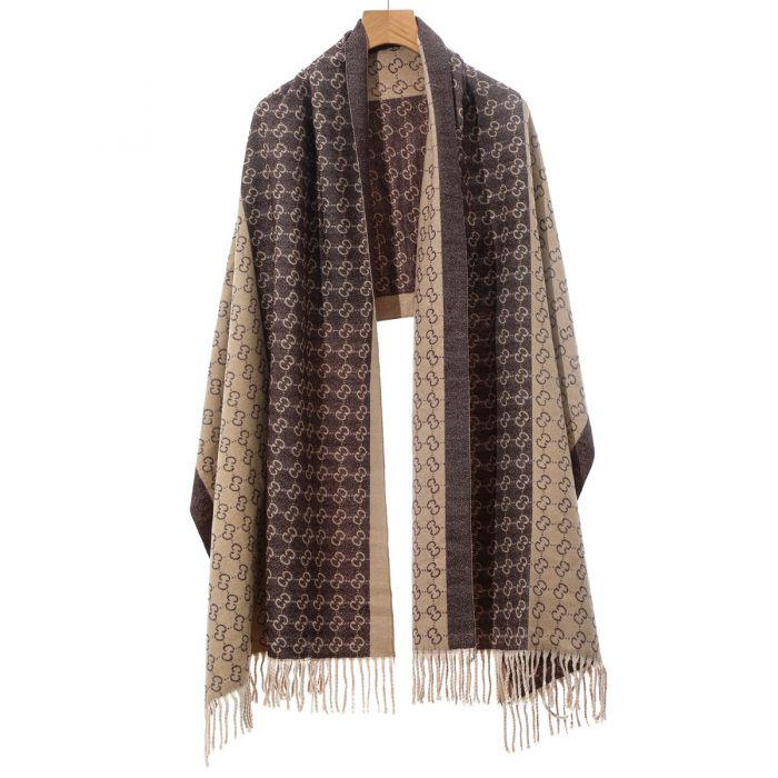 Brown & Taupe Patterned Scarf