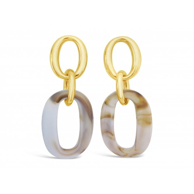 Gold & Enamel Drop Earrings