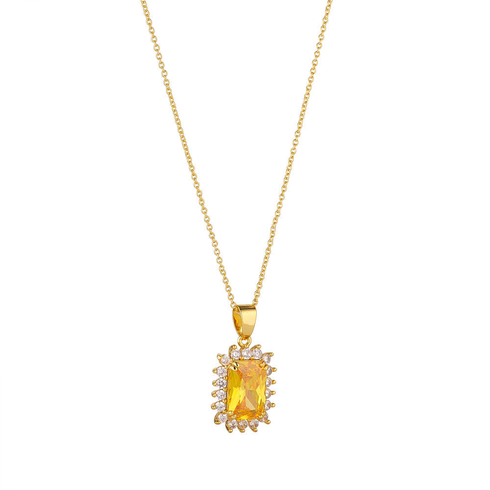 Classic Yellow Stone Gold Pendant