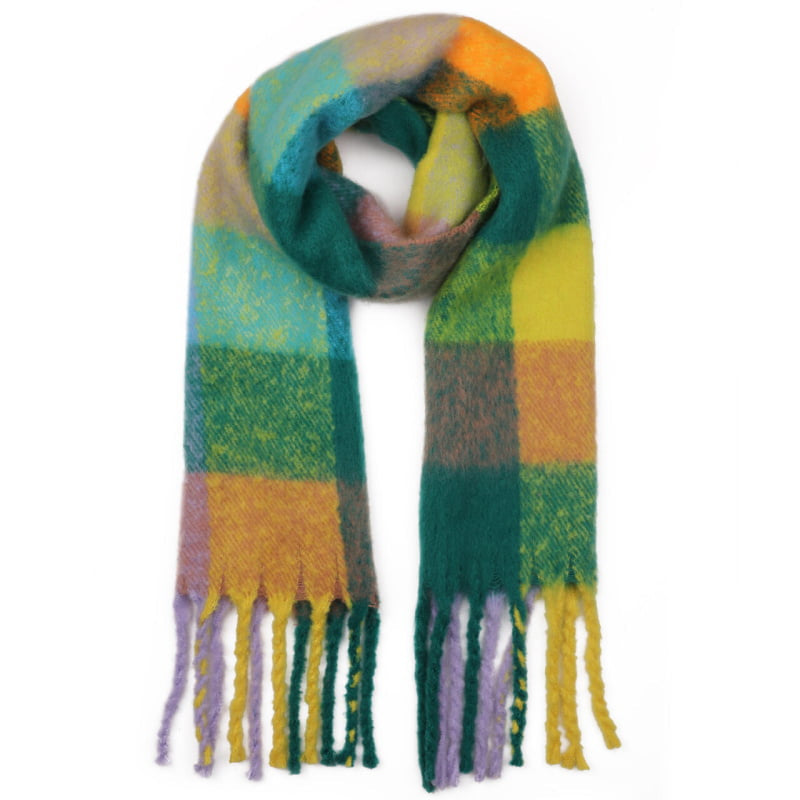 Green & Mustard Check Cosy Scarf