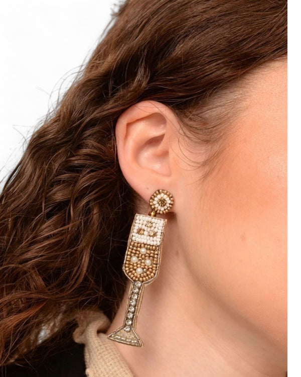 Champagne Beaded Earrings