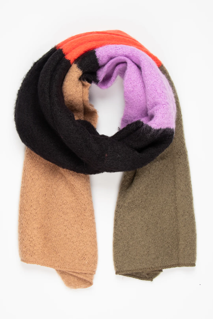 Honor Black & Camel Colour Block Scarf