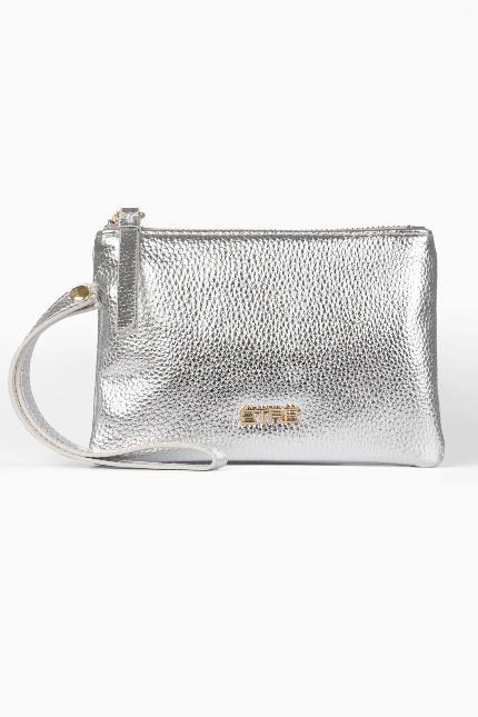 Scout Silver Pebbled Faux Leather Wristlet Purse