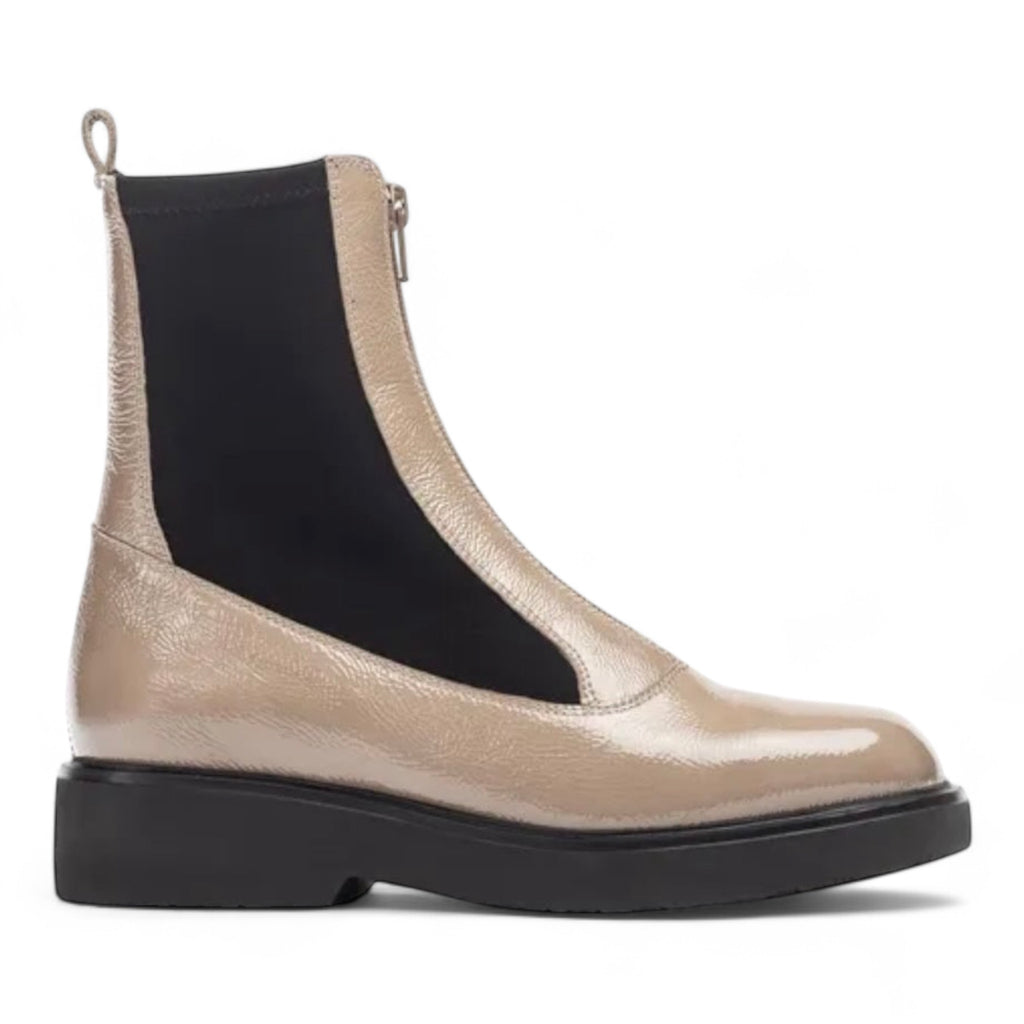 Unisa Foggia Taupe Leather Front Zip Boots