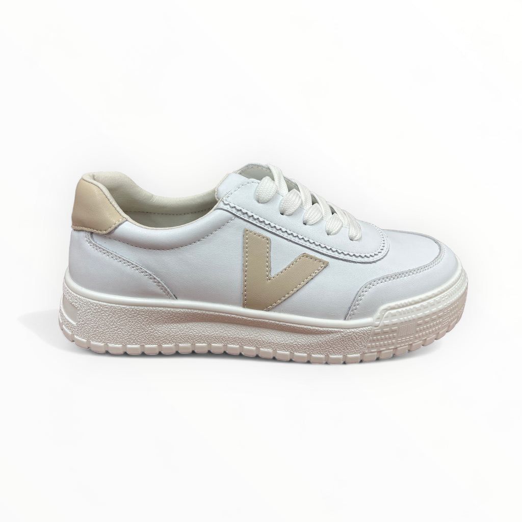 Thirty Four White Trainers with Nude Detail