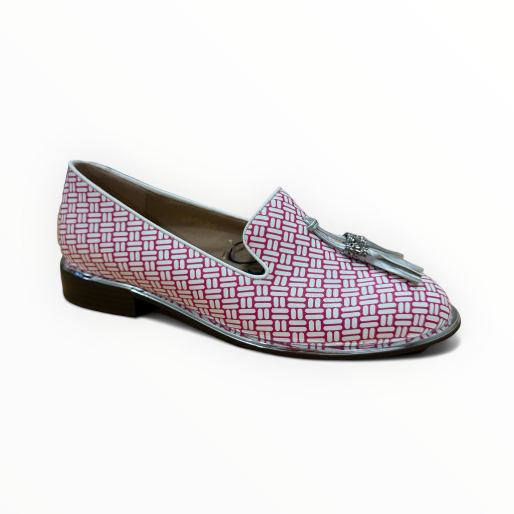 Rosa Teiler Rose & White Patterned Tassel Loafer