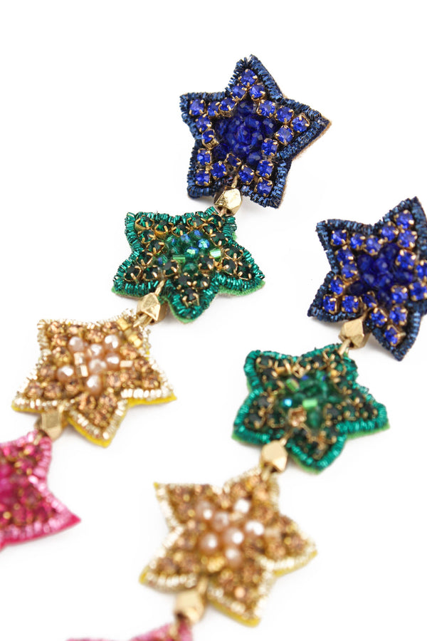 Rainbow Star Drop Earrings