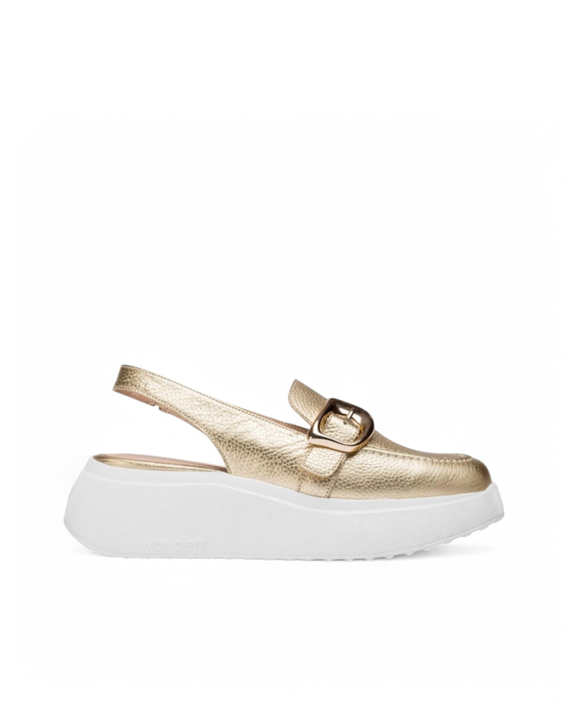 Wonders Metallic Gold Slingback