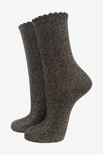 Black & Gold Shimmer Socks