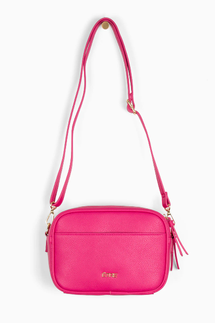 Wila Fuchsia Faux Leather Crossbody Handbag