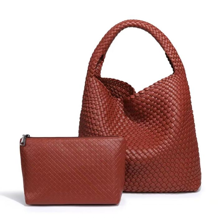 Rust Weave Shoulder Handbag