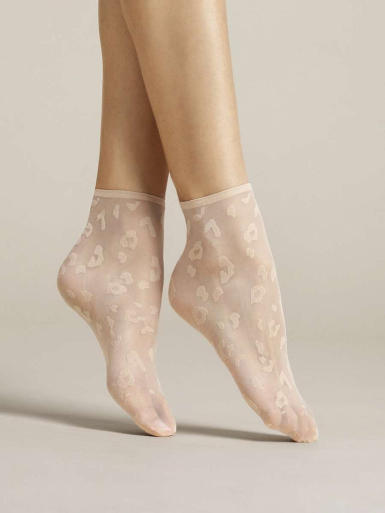 Powder Leopard Print Socks