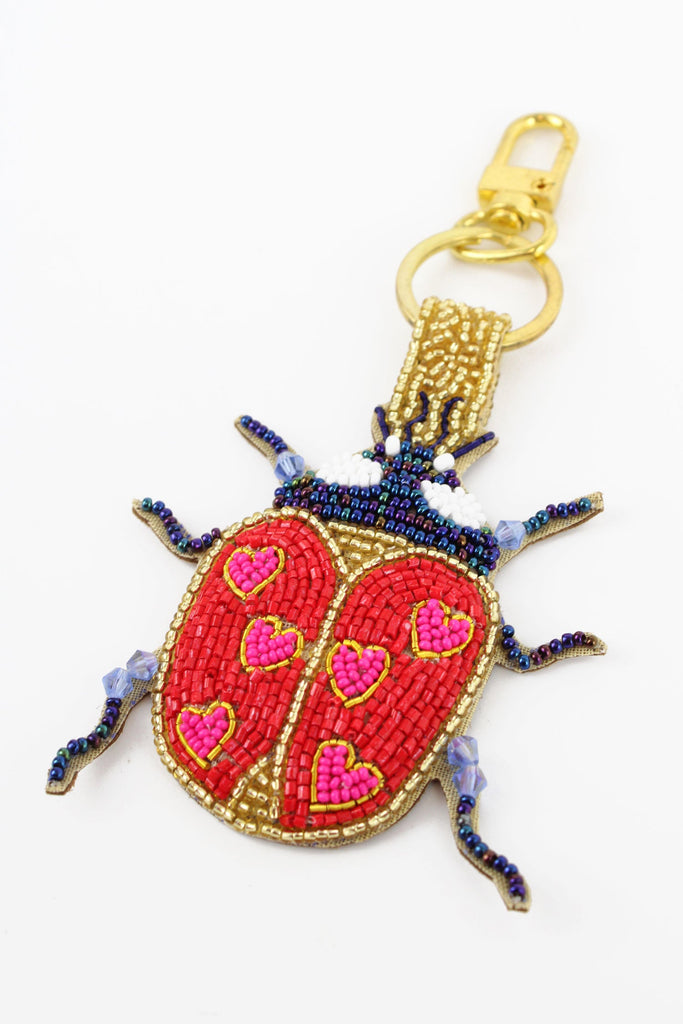 Lady Bird Beaded Keyring