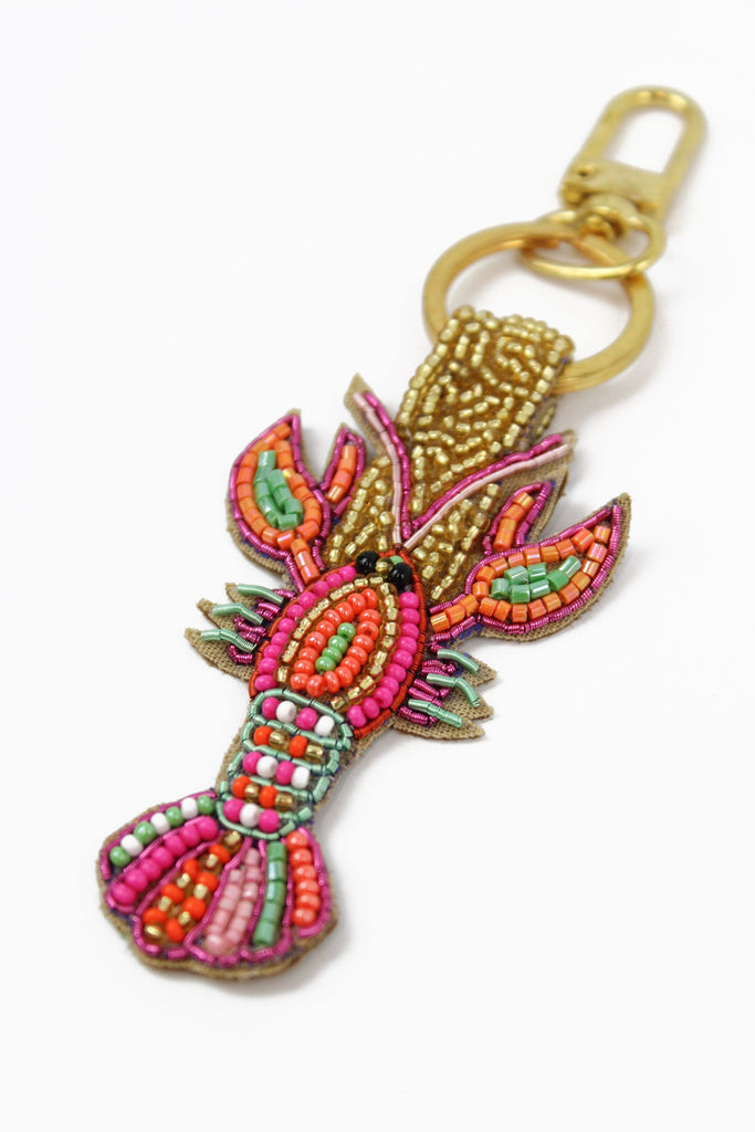 Rainbow Beaded Lobster Keyring