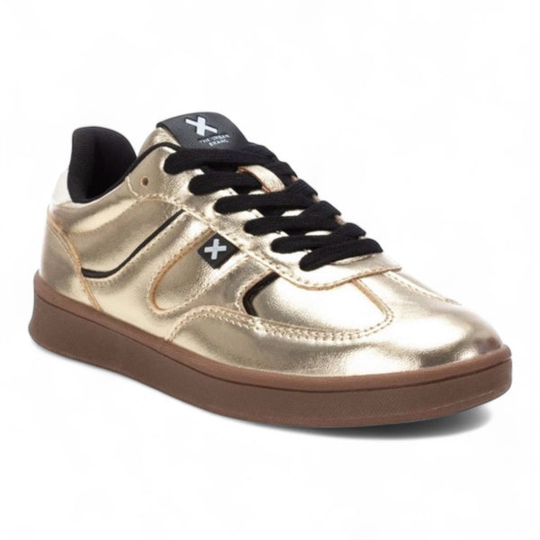 Gold Metallic Gum Sole Trainers