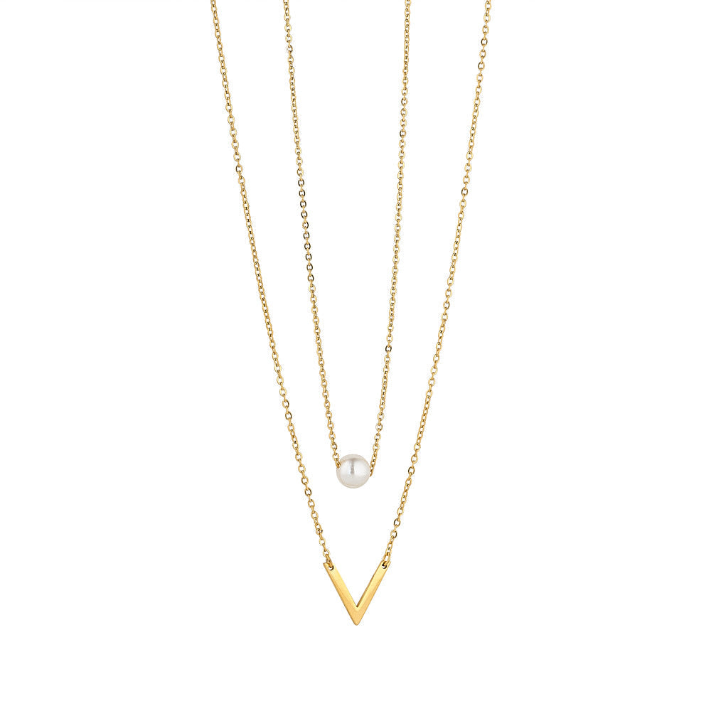 Eliana Gold & Pearl Layered Necklace