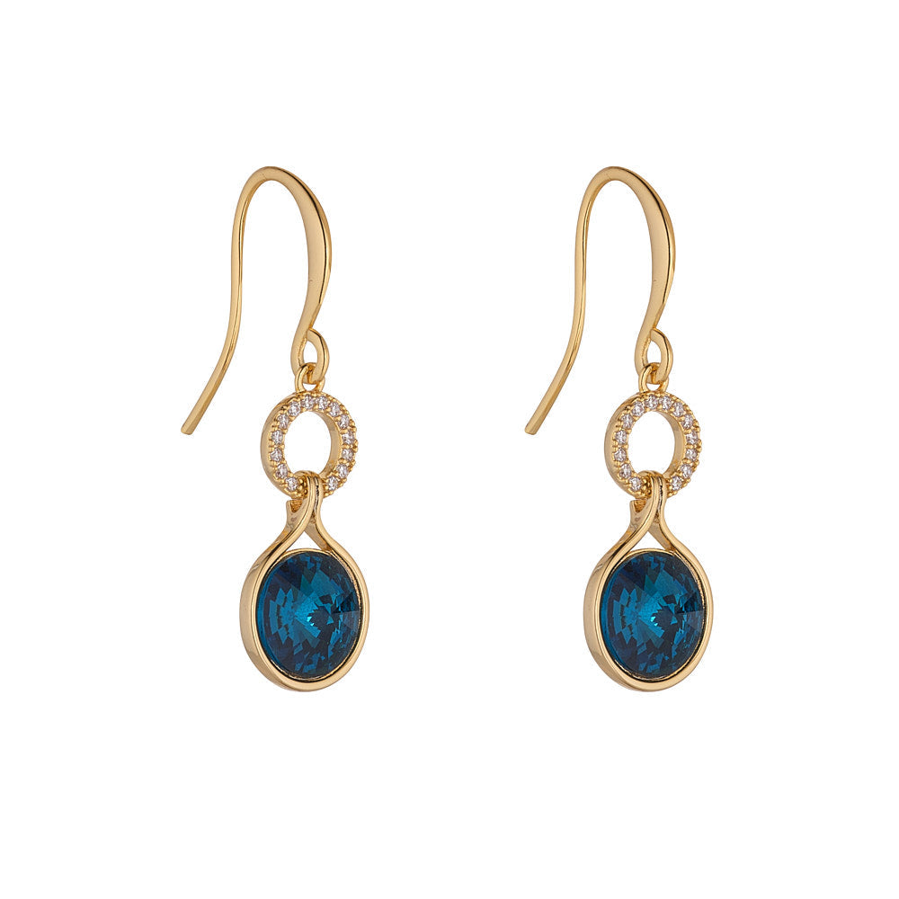 Gold & Sapphire Drop Earrings*