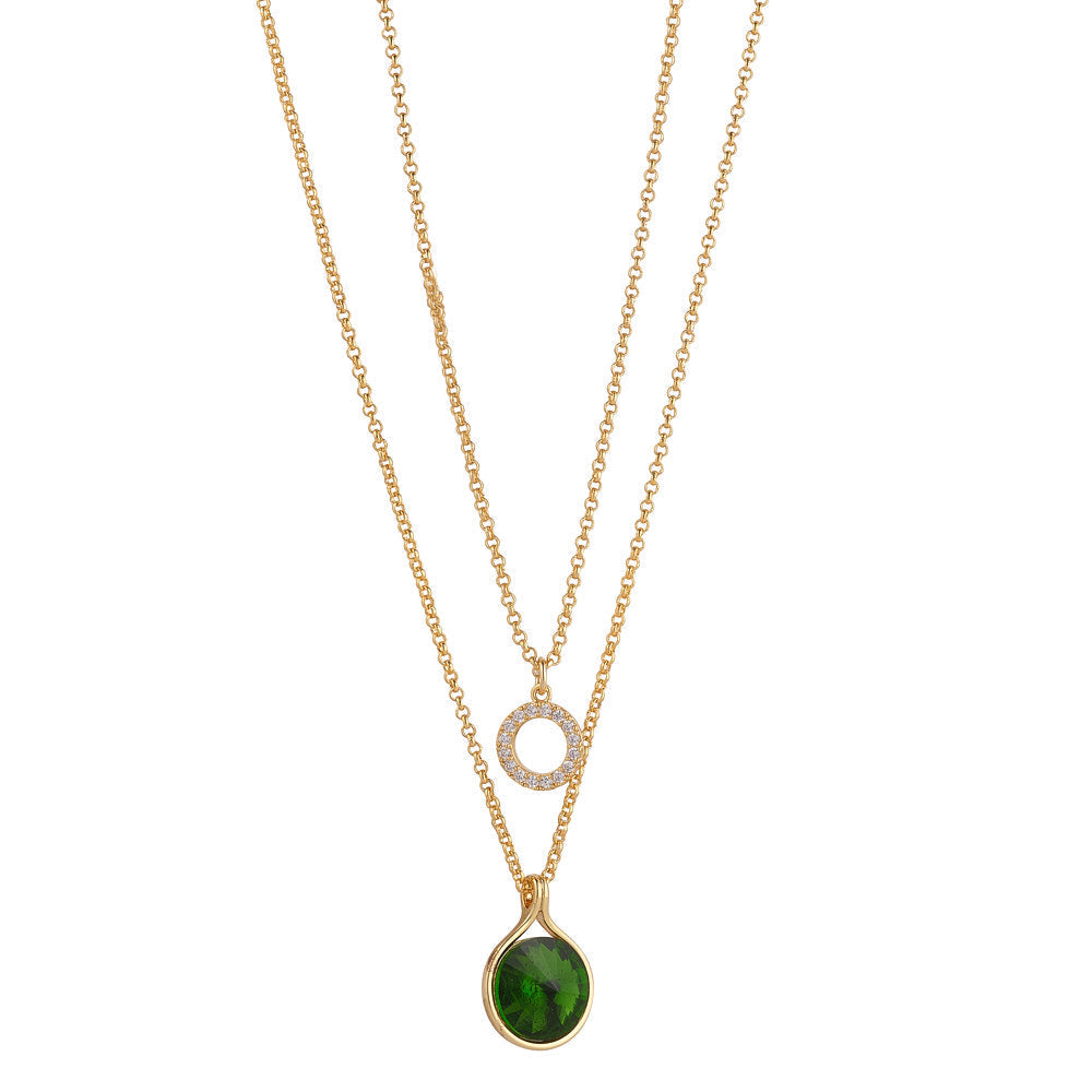 Emerald & Gold Layered Necklace