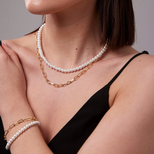 Gold & Pearl Layered Necklace