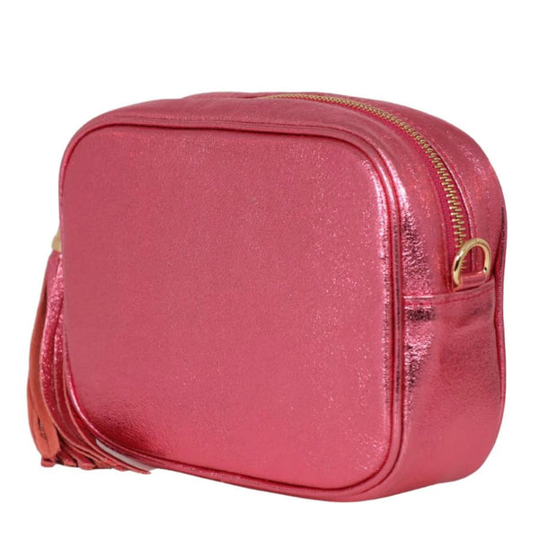 Metallic Hot Pink Italian Leather Handbag