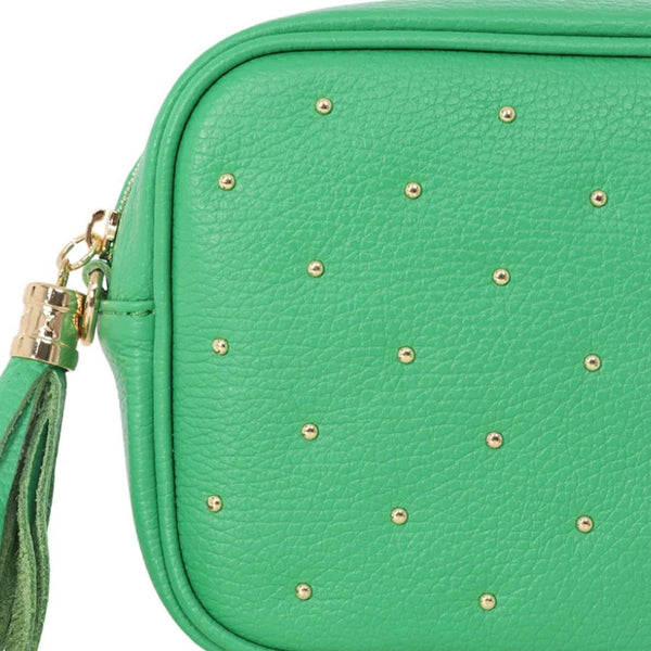 Watermelon & Gold Studded Italian Leather Handbag